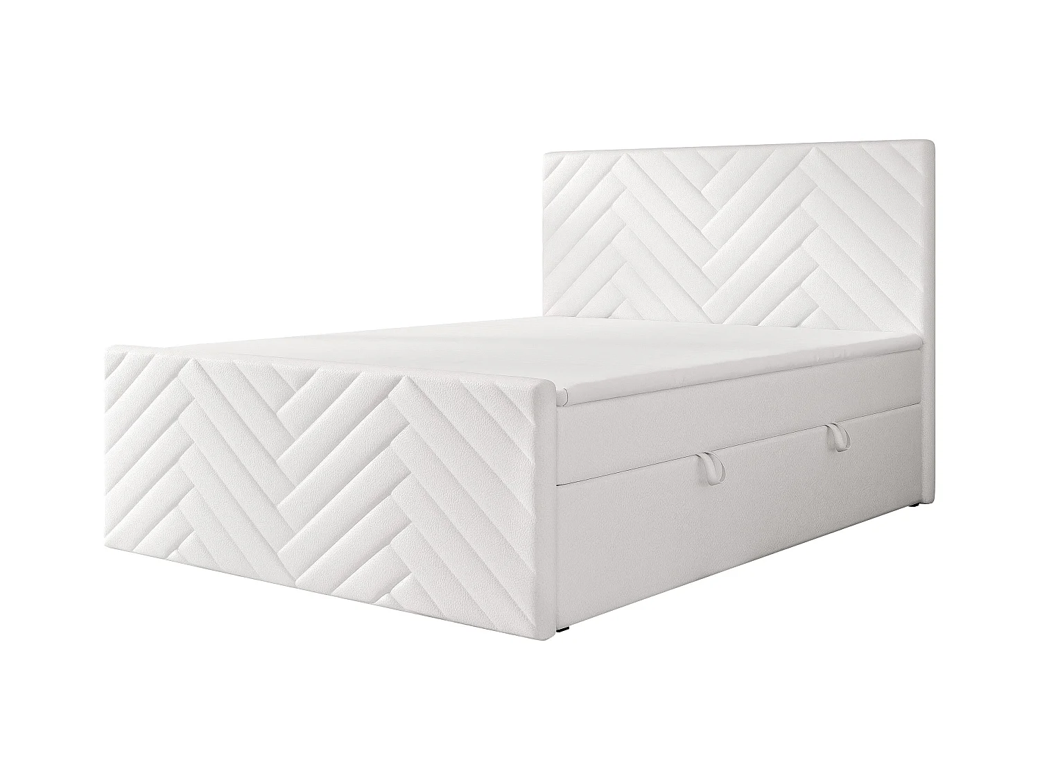 Lit continental rembourré avec surmatelas, blanc  - 160x200 - NEREA PLUS