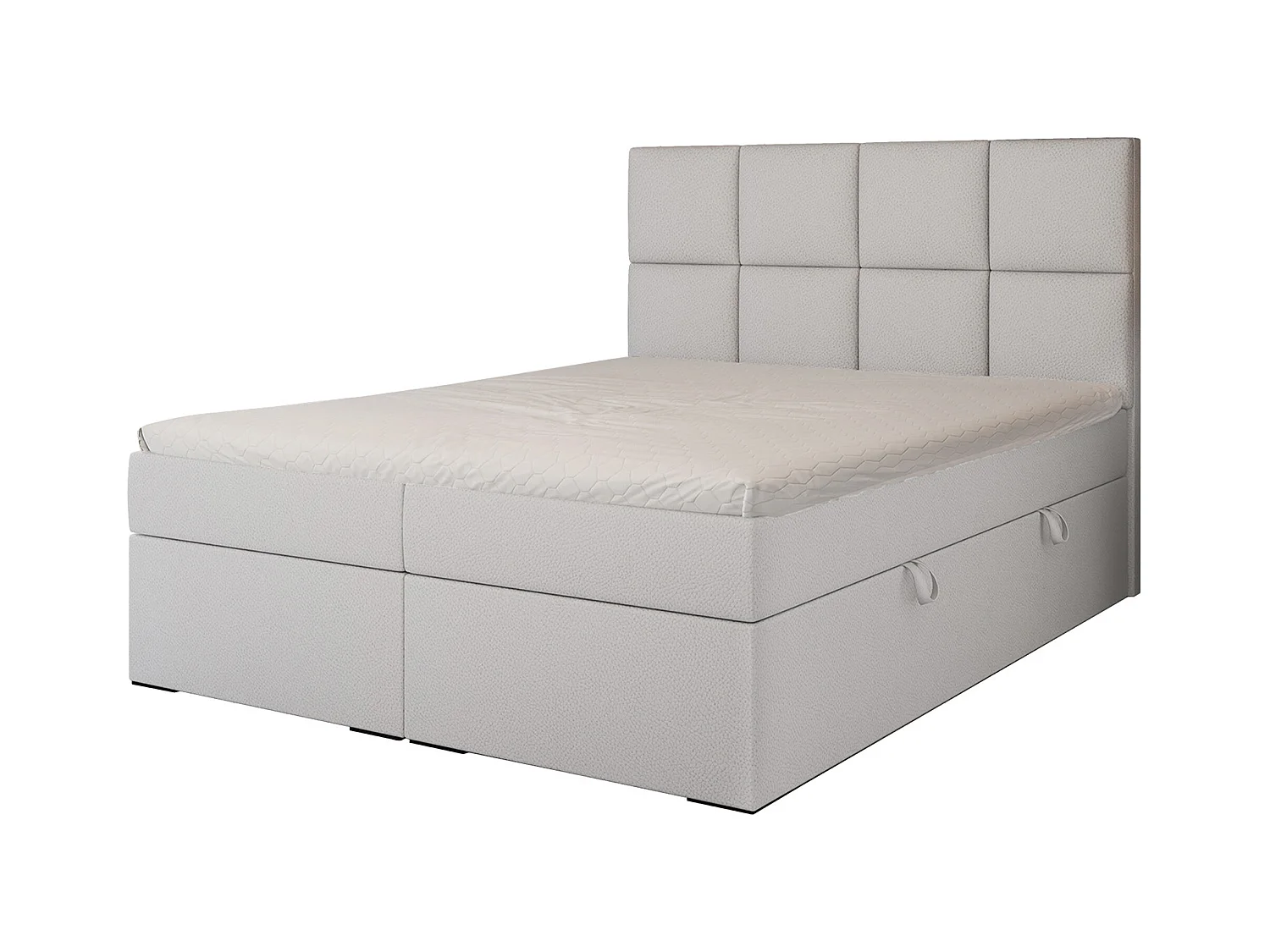 Lit continental rembourré avec surmatelas, blanc  - 180x200 - MAGNUS