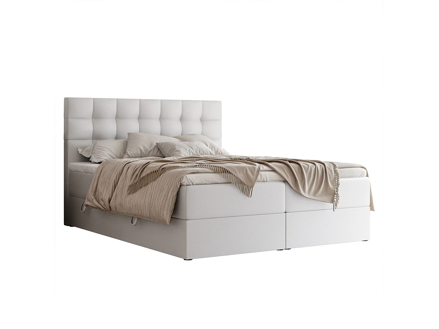 Lit continental rembourré avec surmatelas, blanc  - 180x200 - GRAND