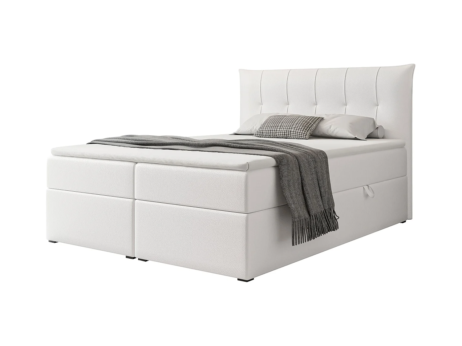 Lit continental rembourré avec surmatelas, blanc  - 160x200 - CHESTER