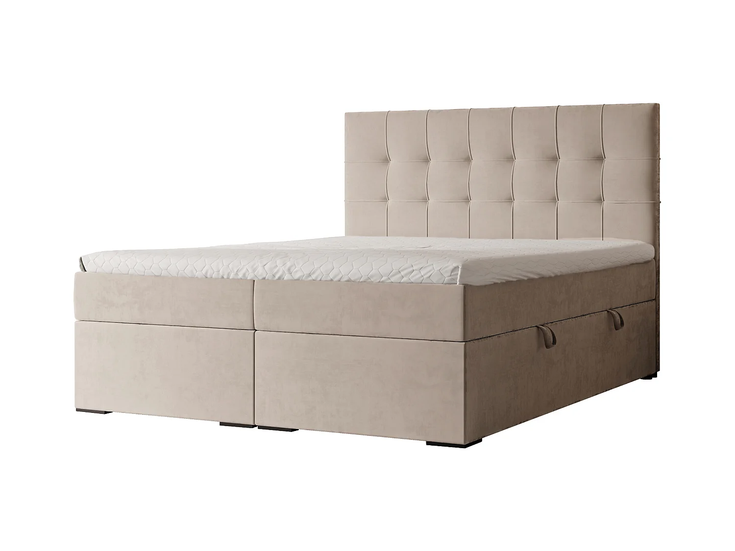 Lit continental rembourré avec surmatelas, beige - 200x200 - IMPERIAL