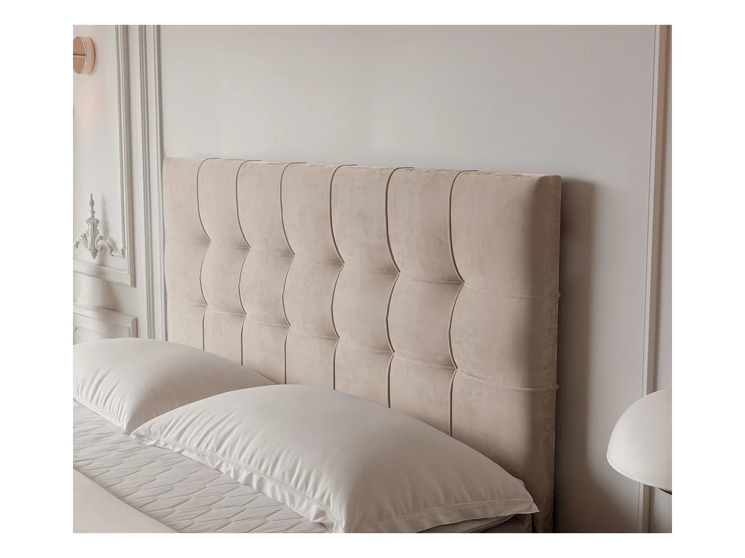 Lit continental rembourré avec surmatelas, beige - 200x200 - IMPERIAL