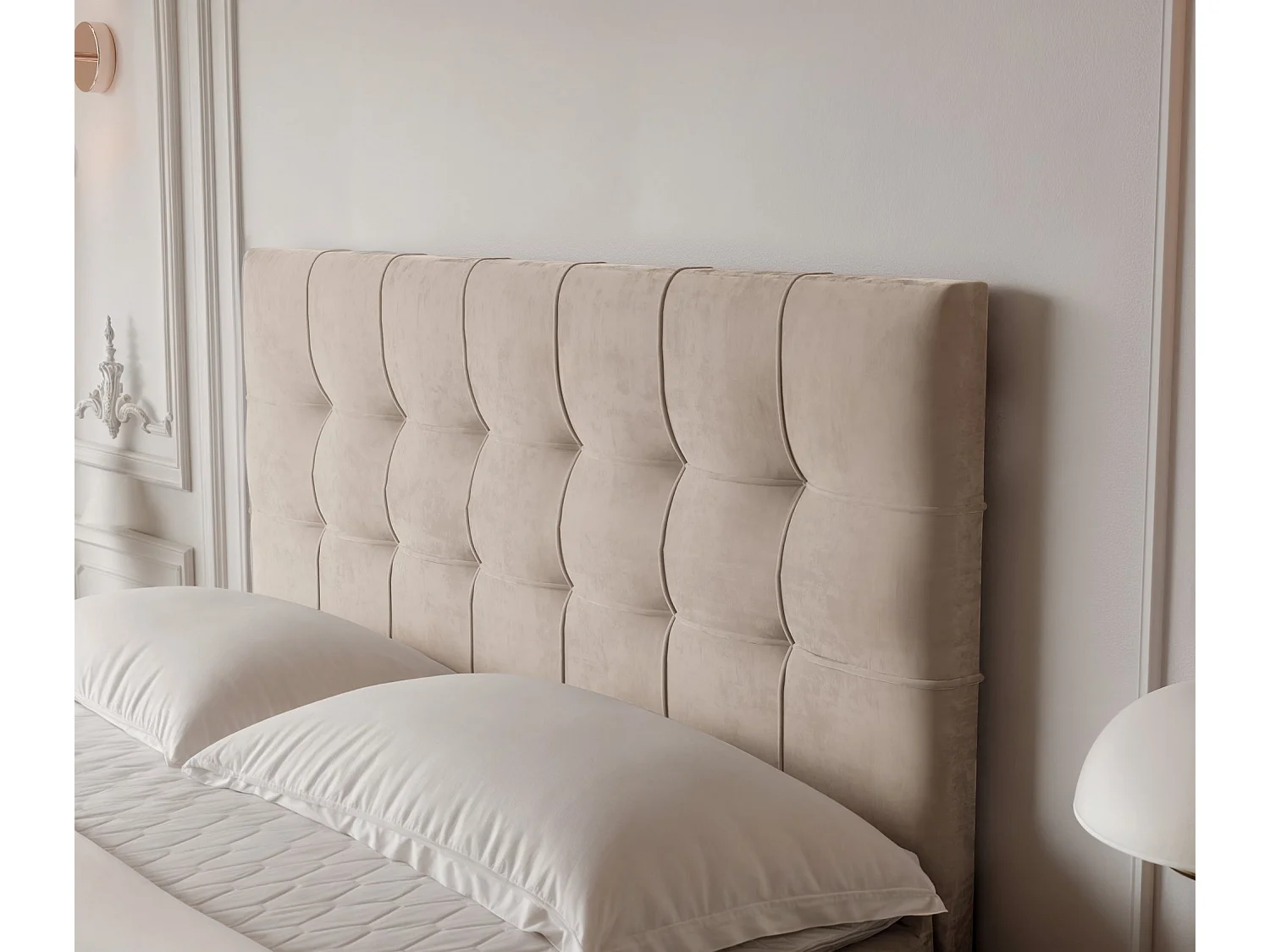 Lit continental rembourré avec surmatelas, beige - 200x200 - IMPERIAL