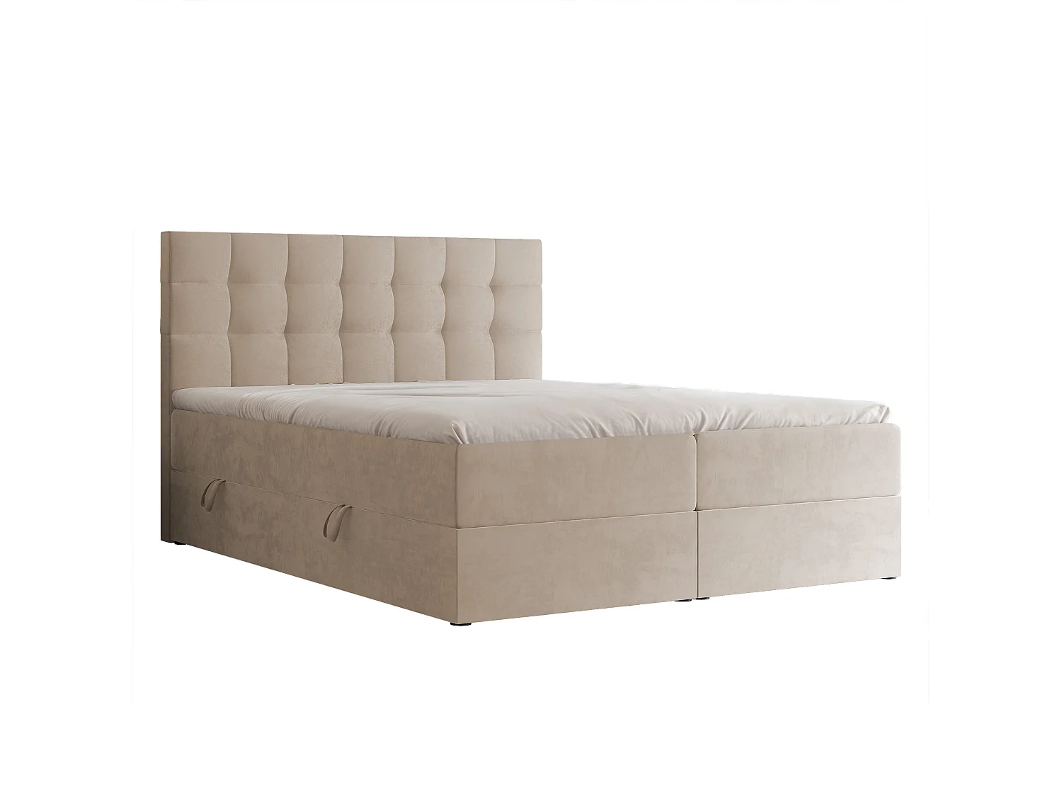 Lit continental rembourré avec surmatelas, crème - 140x200 - GRAND