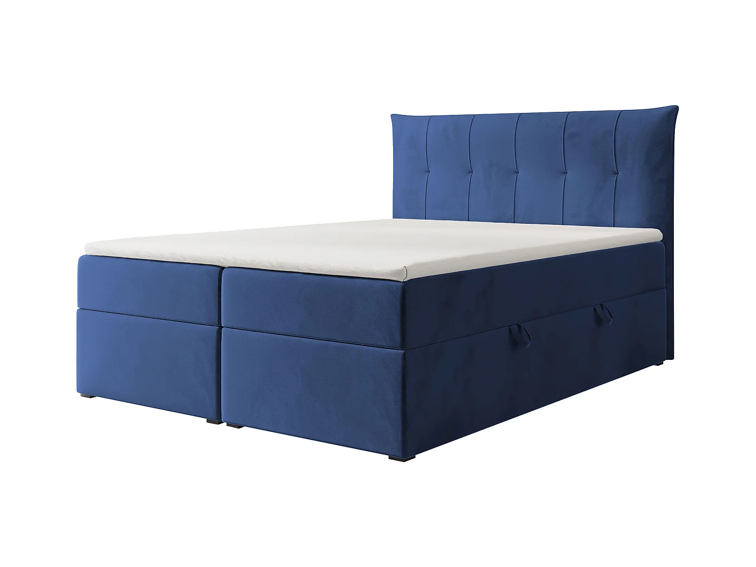 Lit continental rembourré avec surmatelas, bleu - 140x200 - CHESTER