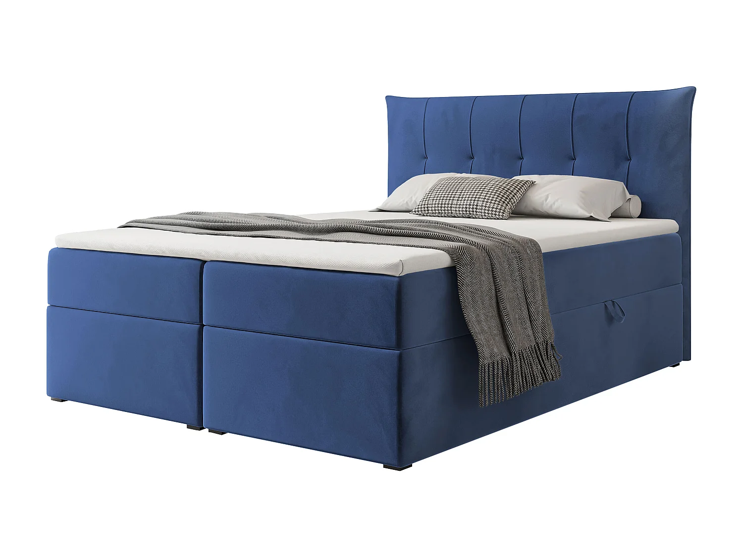 Lit continental rembourré avec surmatelas, bleu - 140x200 - CHESTER
