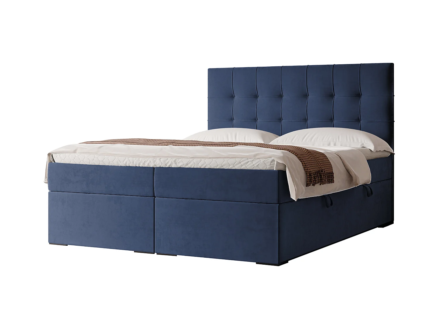 Lit continental rembourré avec surmatelas, bleu - 180x200 - IMPERIAL