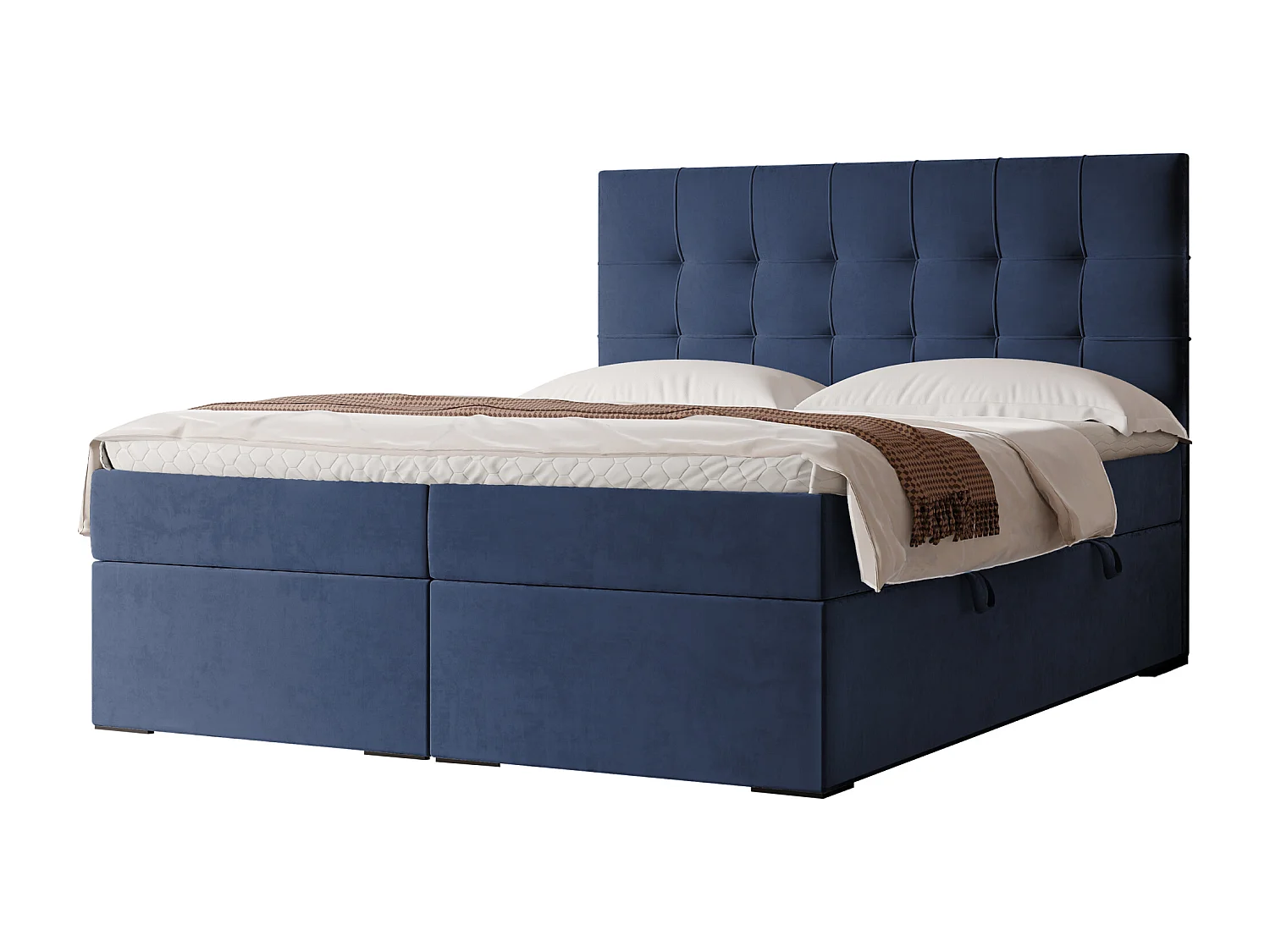 Lit continental rembourré avec surmatelas, bleu - 180x200 - IMPERIAL