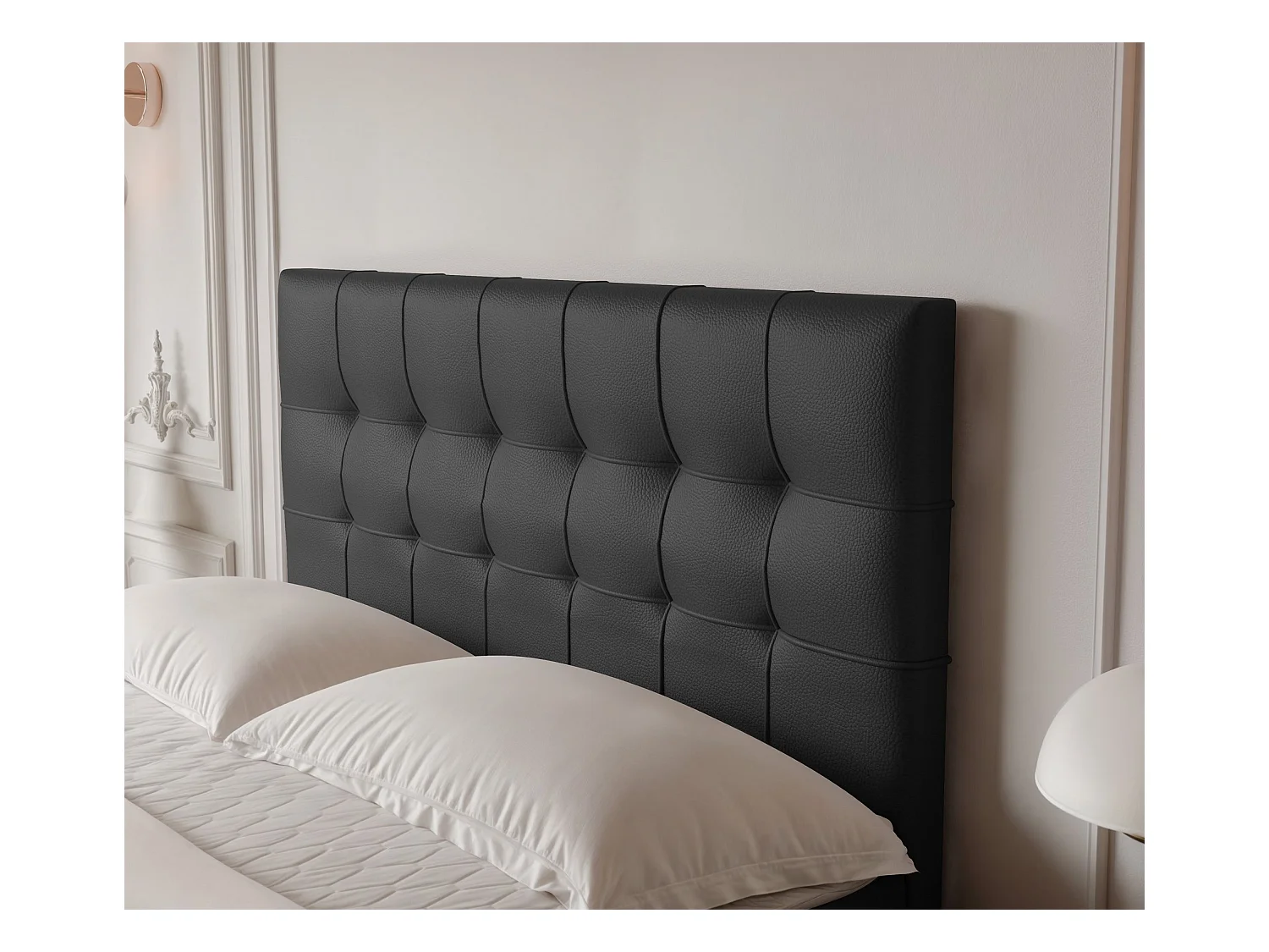 Lit continental rembourré avec surmatelas, noir  - 120x200 - IMPERIAL