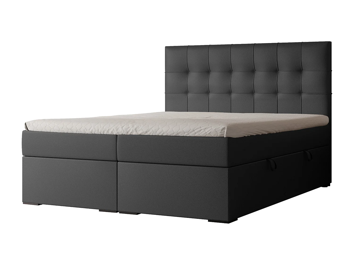 Lit continental rembourré avec surmatelas, noir  - 120x200 - IMPERIAL