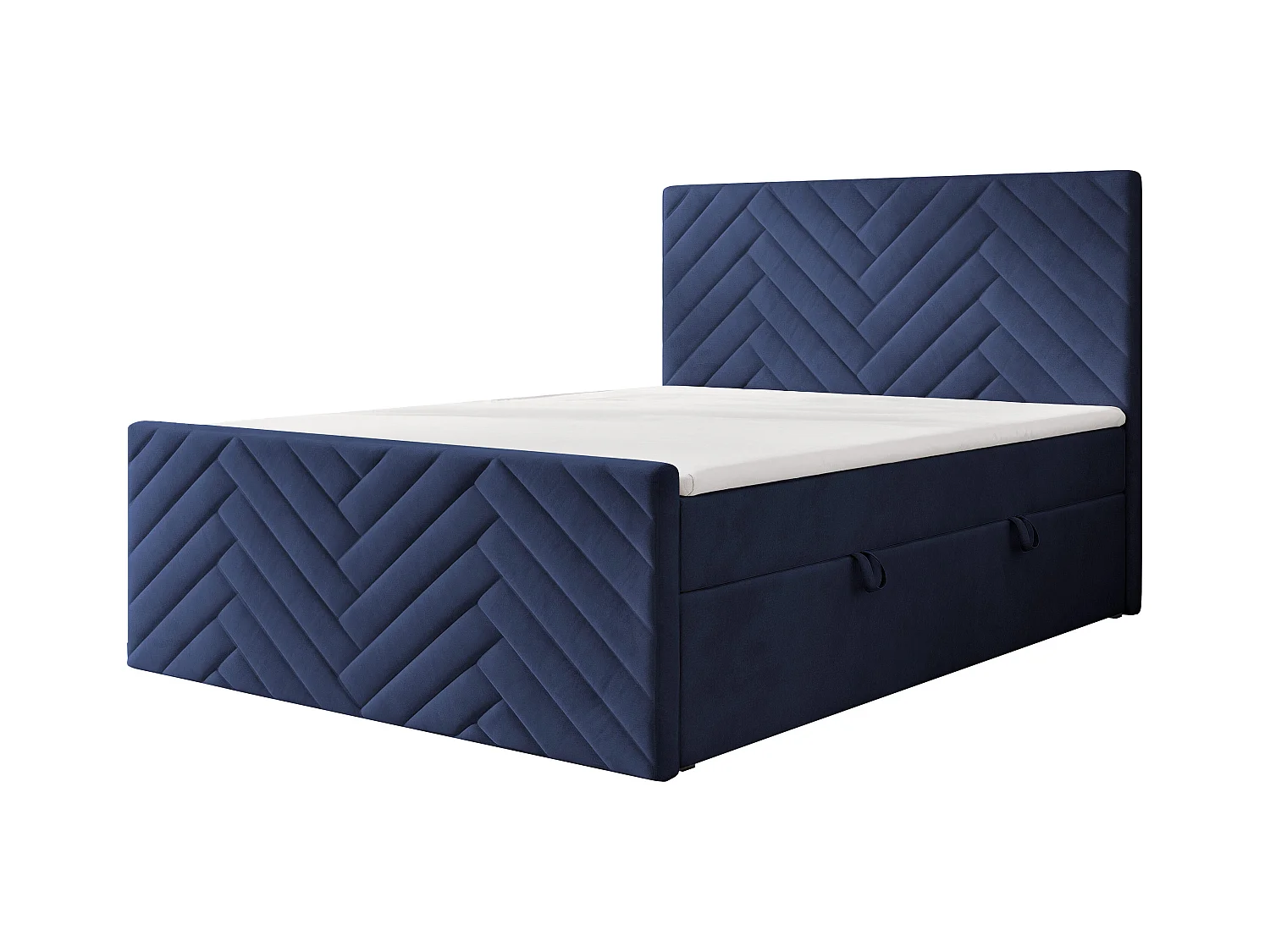 Lit continental rembourré avec surmatelas, bleu - 140x200 - NEREA PLUS