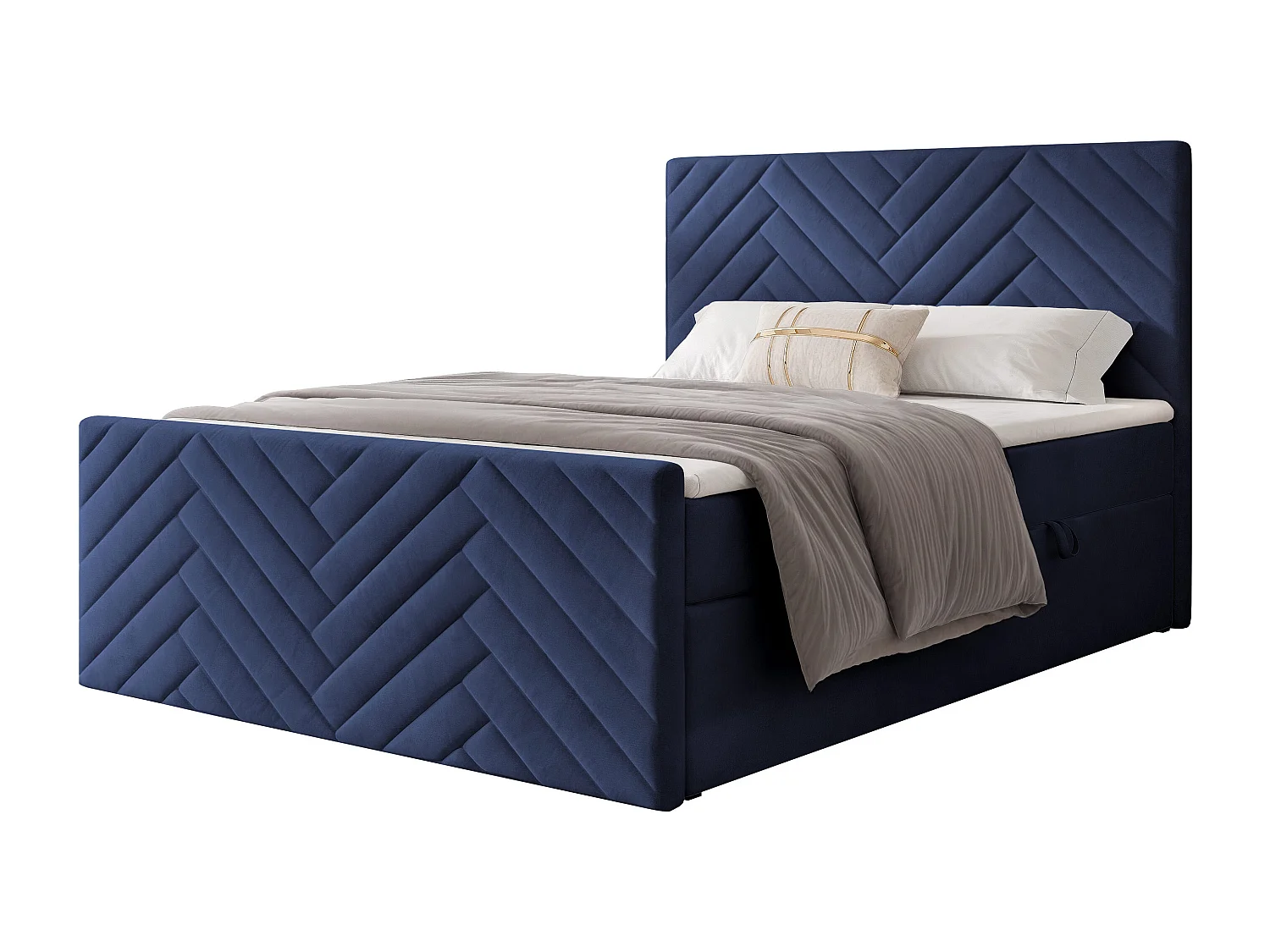 Lit continental rembourré avec surmatelas, bleu - 140x200 - NEREA PLUS
