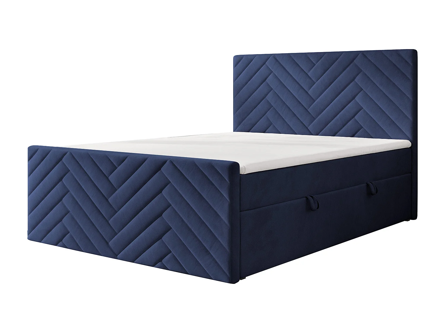 Lit continental rembourré avec surmatelas, bleu - 140x200 - NEREA PLUS
