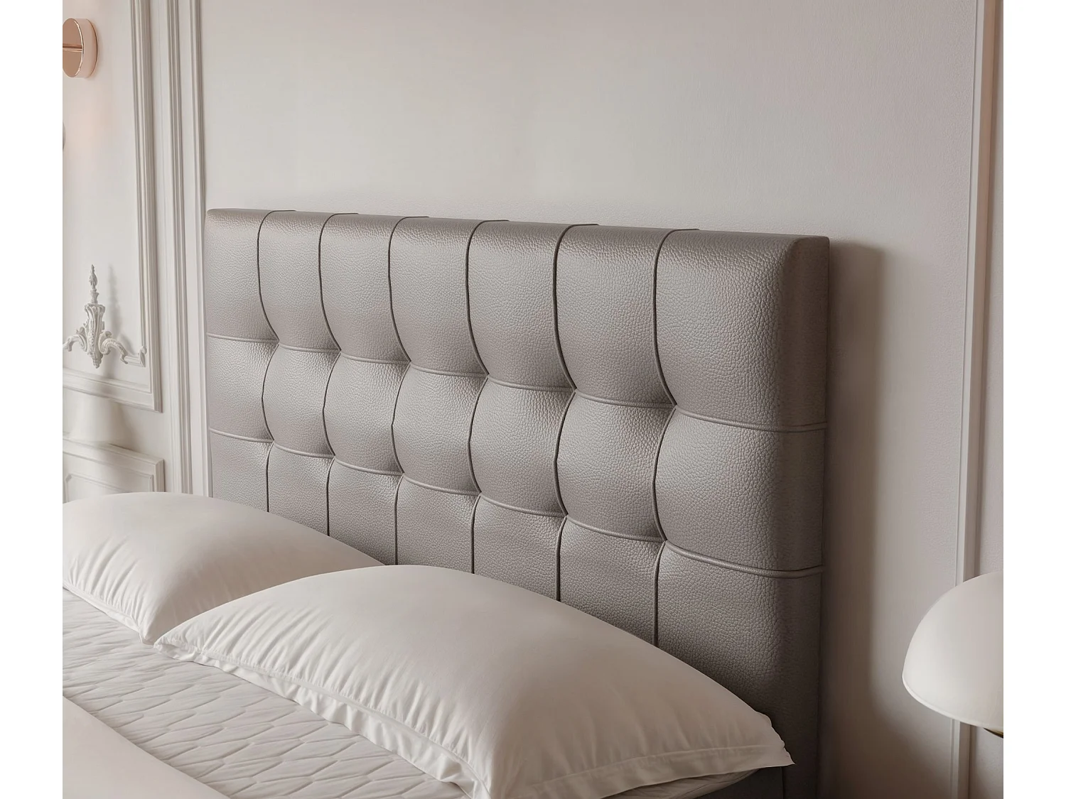 Lit continental rembourré avec surmatelas, gris  - 140x200 - IMPERIAL