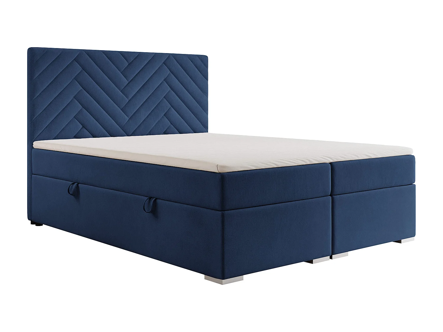 Lit continental rembourré avec surmatelas, bleu - 140x200 - NEREA