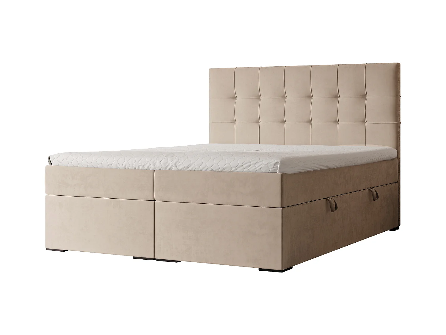Lit continental rembourré avec surmatelas, crème - 140x200 - IMPERIAL