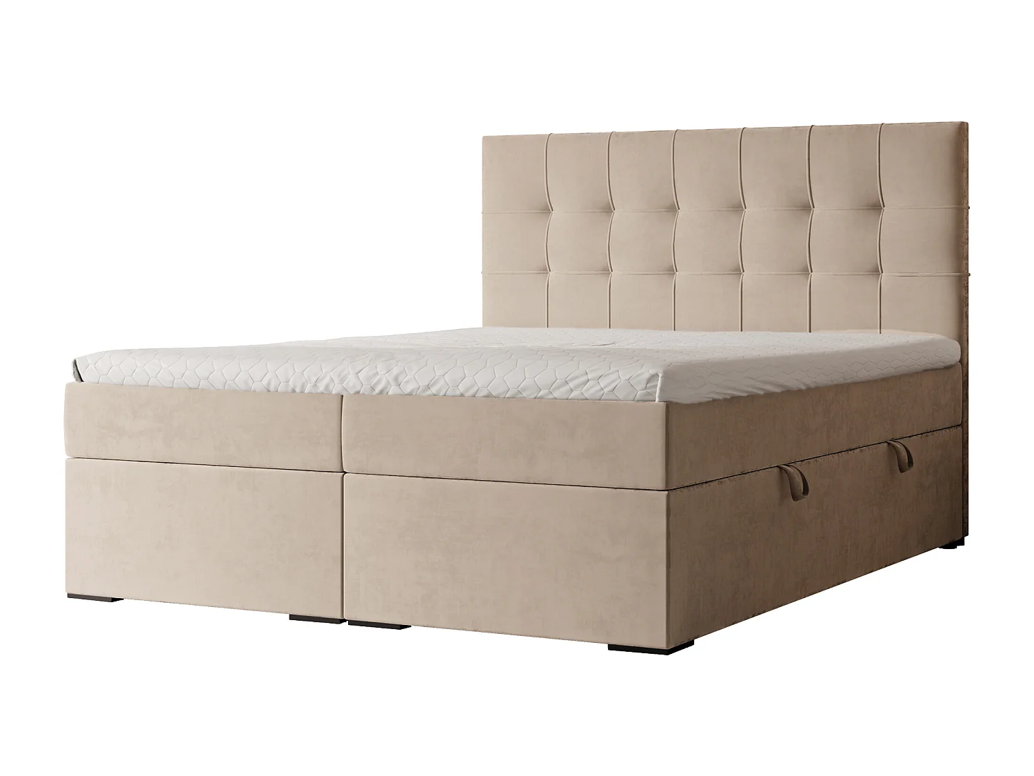 Lit continental rembourré avec surmatelas, crème - 140x200 - IMPERIAL