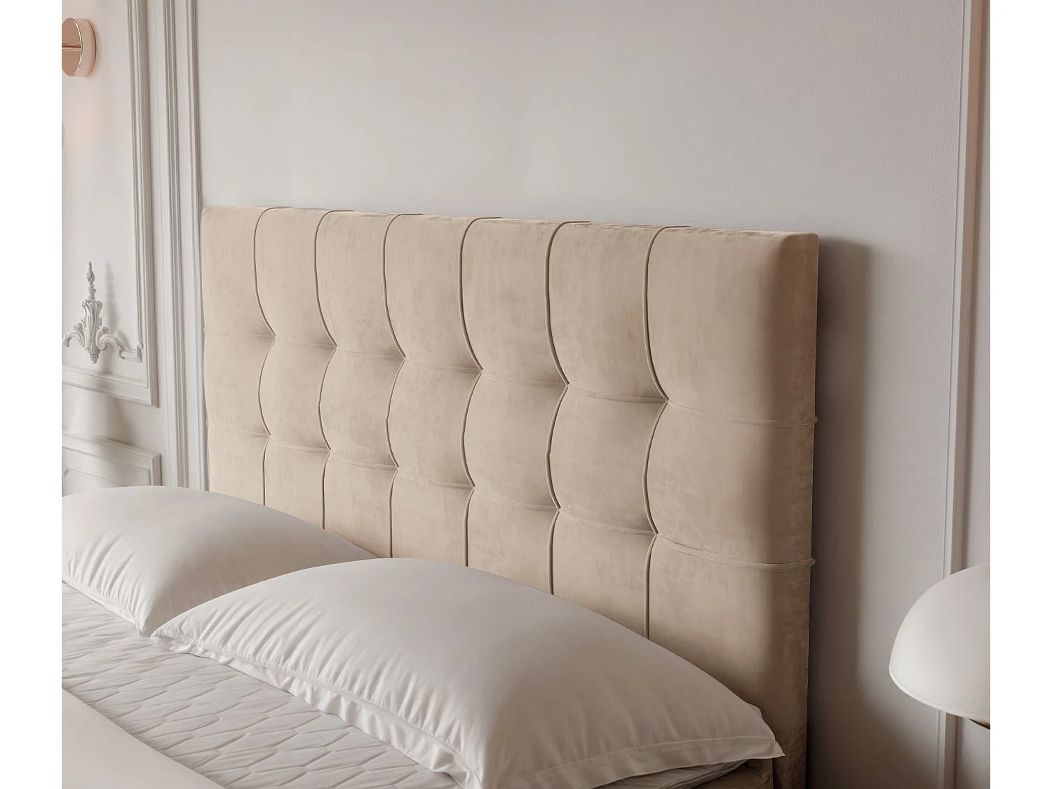 Lit continental rembourré avec surmatelas, crème - 140x200 - IMPERIAL