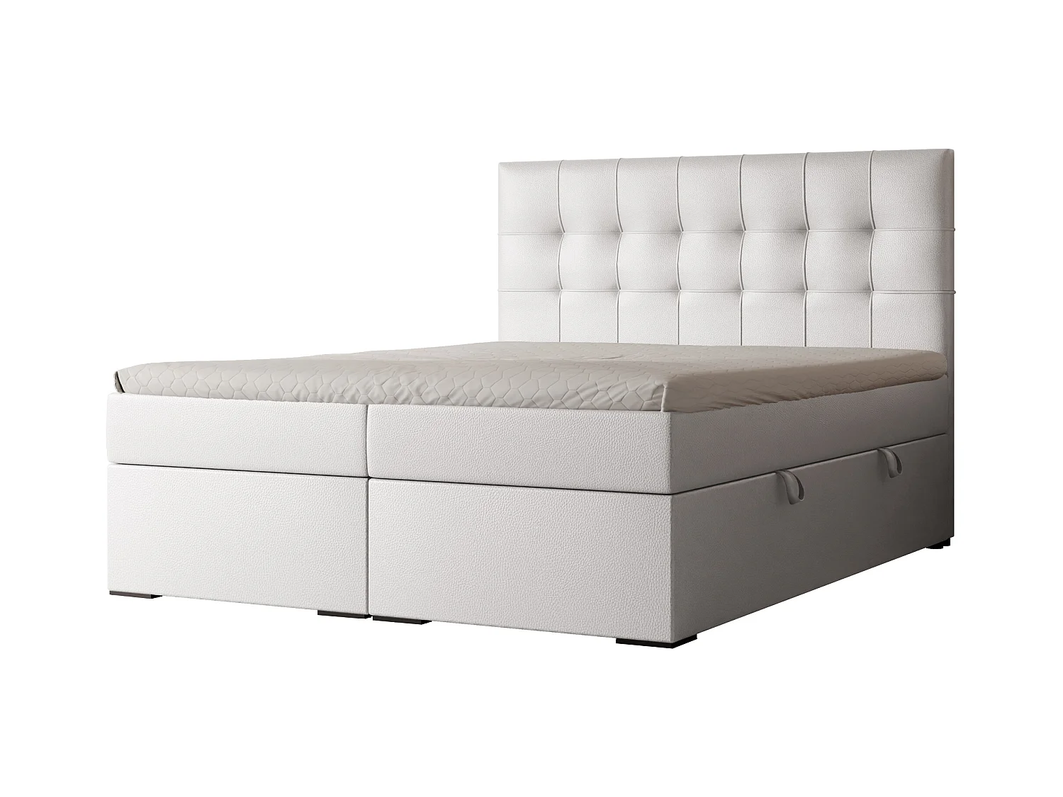 Lit continental rembourré avec surmatelas, blanc  - 160x200 - IMPERIAL
