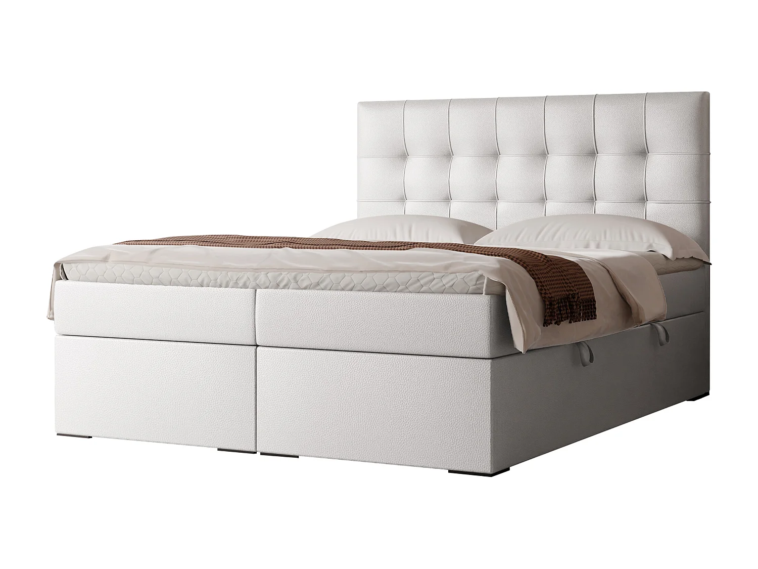 Lit continental rembourré avec surmatelas, blanc  - 160x200 - IMPERIAL