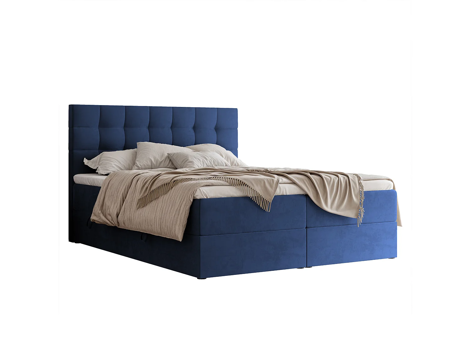 Lit continental rembourré avec surmatelas, bleu - 180x200 - GRAND