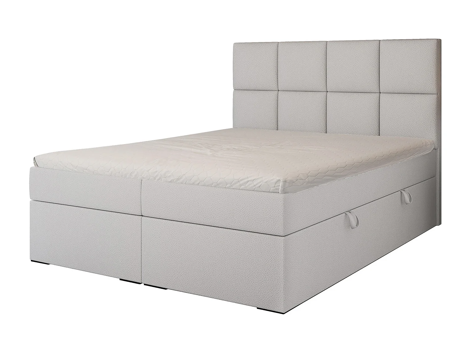 Lit continental rembourré avec surmatelas, blanc  - 140x200 - MAGNUS