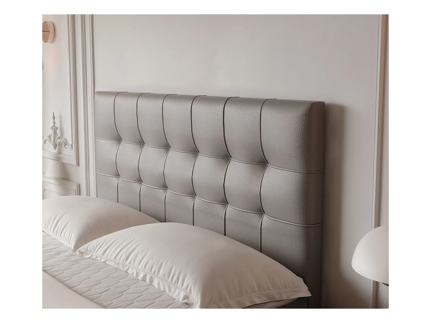 Lit continental rembourré avec surmatelas, gris  - 120x200 - IMPERIAL