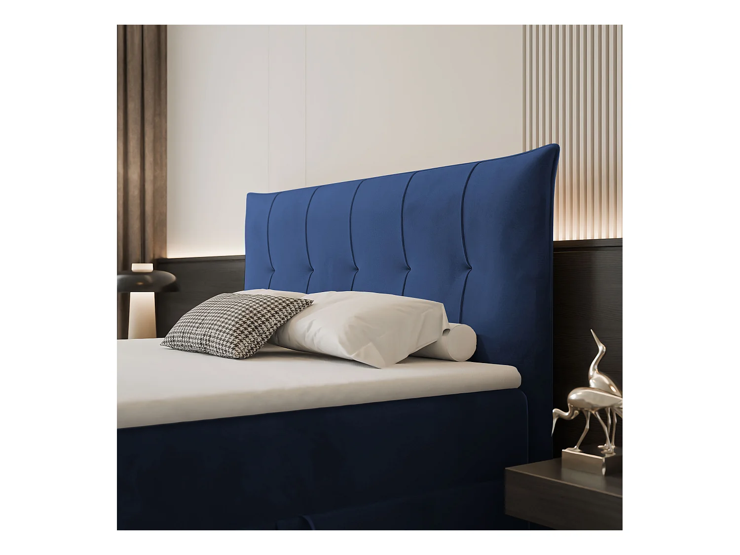 Lit continental rembourré avec surmatelas, bleu - 180x200 - CHESTER