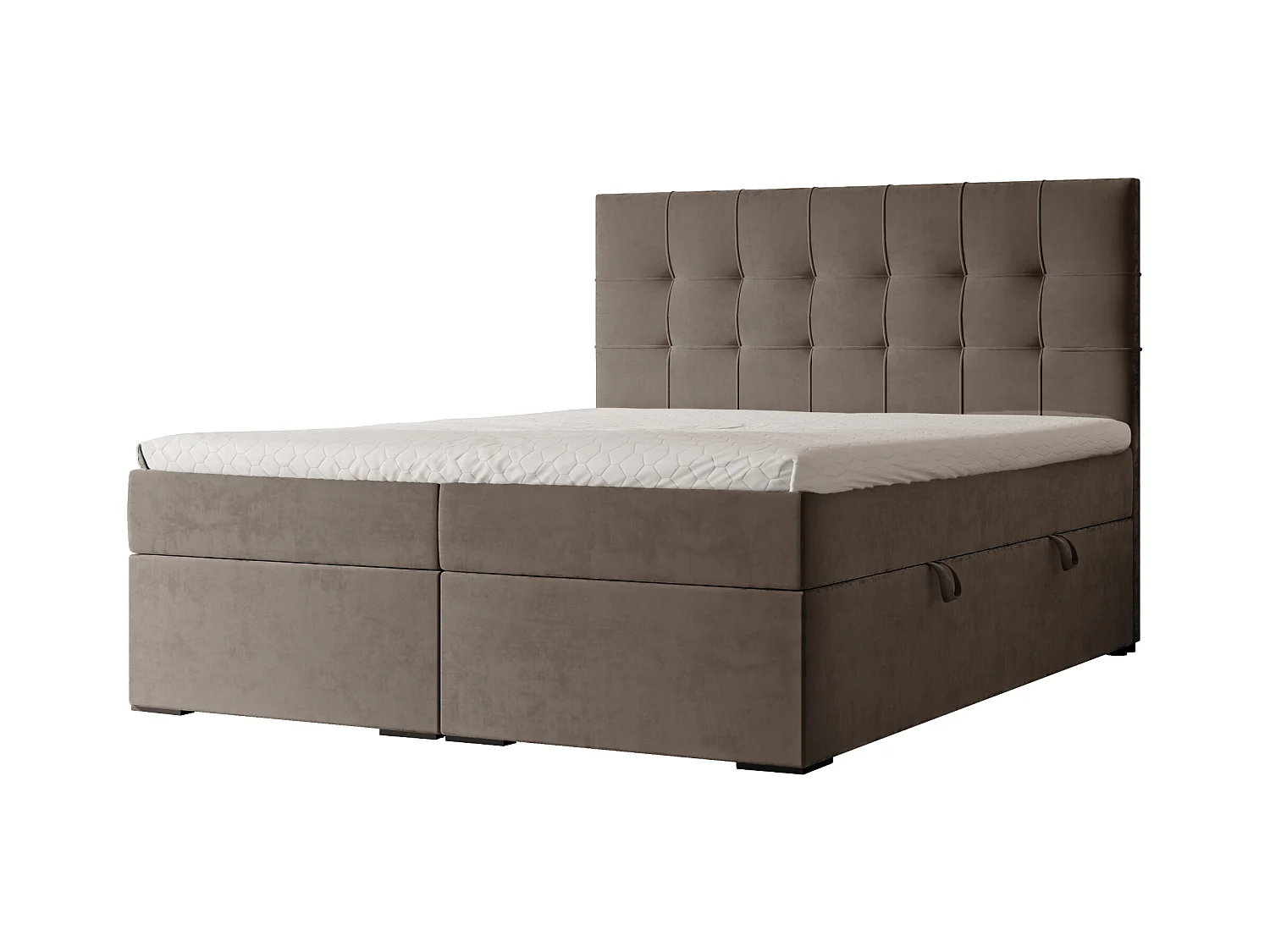 Lit continental rembourré avec surmatelas, marron - 140x200 - IMPERIAL