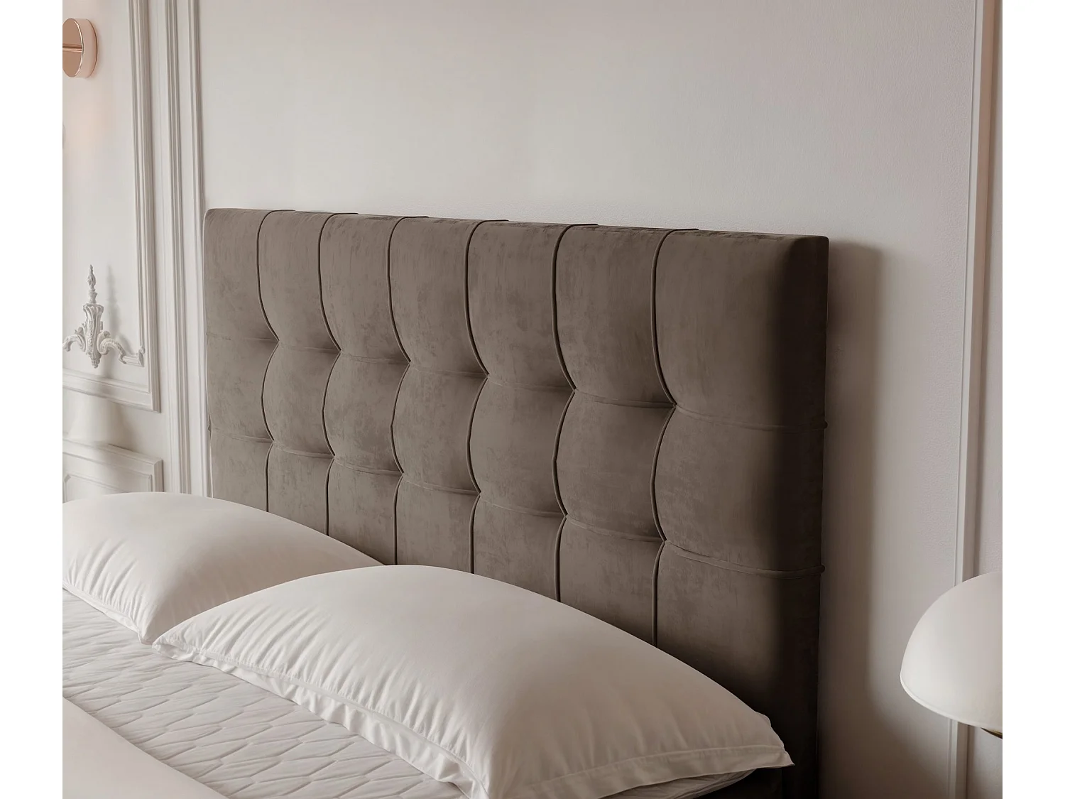 Lit continental rembourré avec surmatelas, marron - 140x200 - IMPERIAL