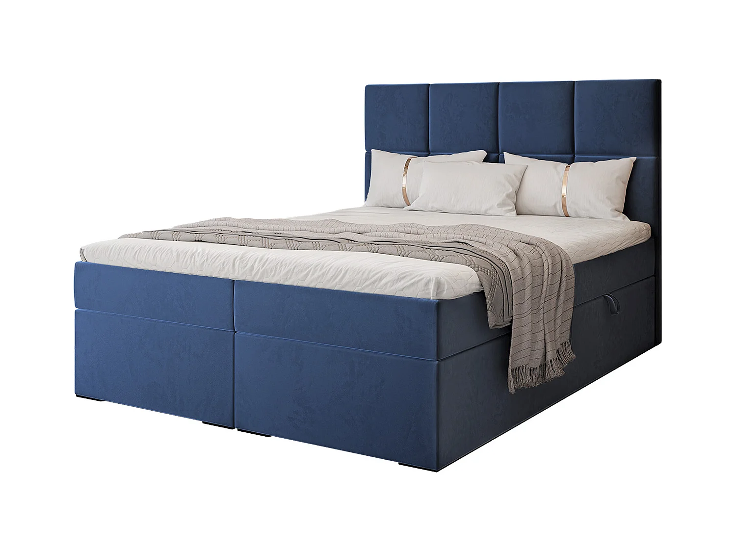 Lit continental rembourré avec surmatelas, bleu - 140x200 - MAGNUS