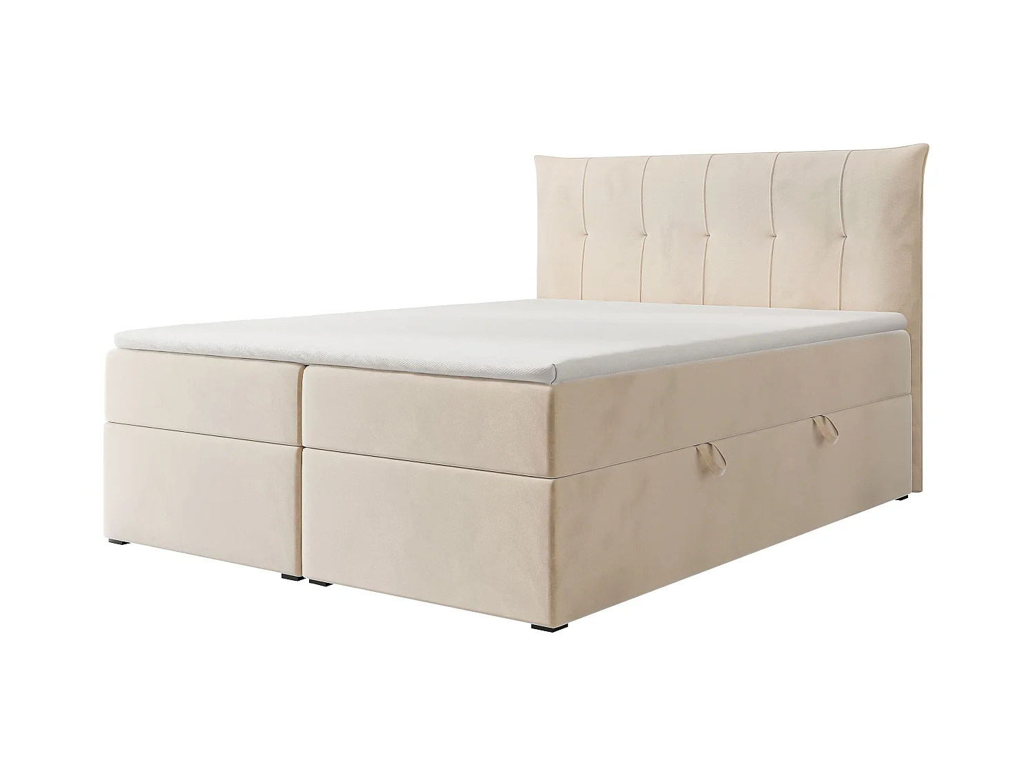 Lit continental rembourré avec surmatelas, beige - 140x200 - CHESTER