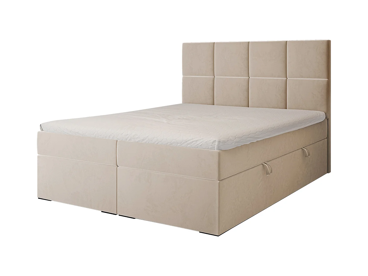 Lit continental rembourré avec surmatelas, crème - 180x200 - MAGNUS