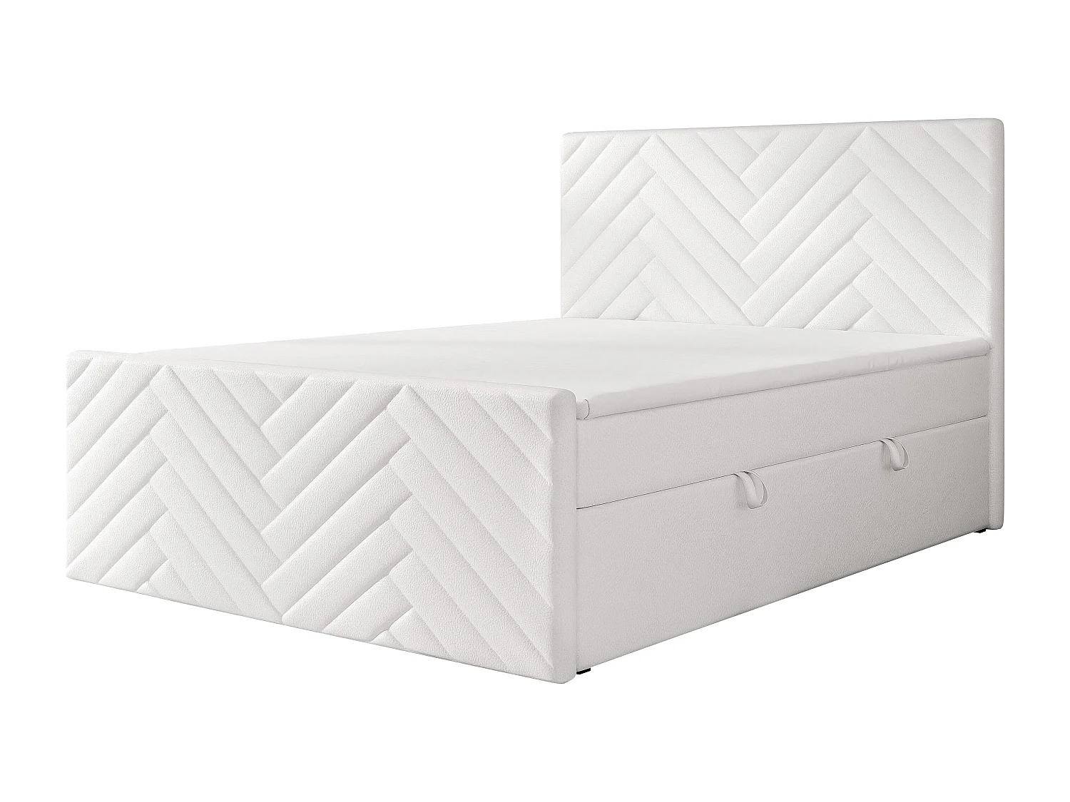 Lit continental rembourré avec surmatelas, blanc  - 200x200 - NEREA PLUS