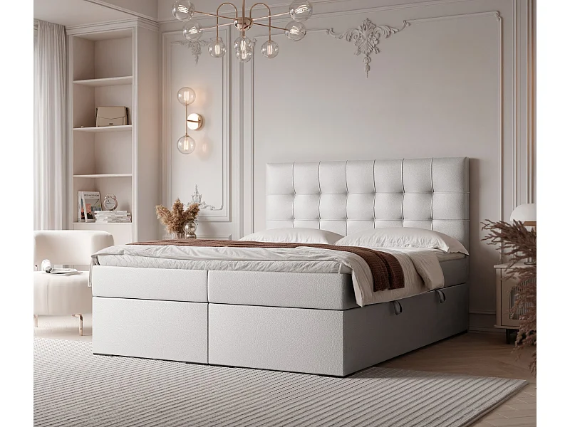Lit continental rembourré avec surmatelas, blanc  - 140x200 - IMPERIAL