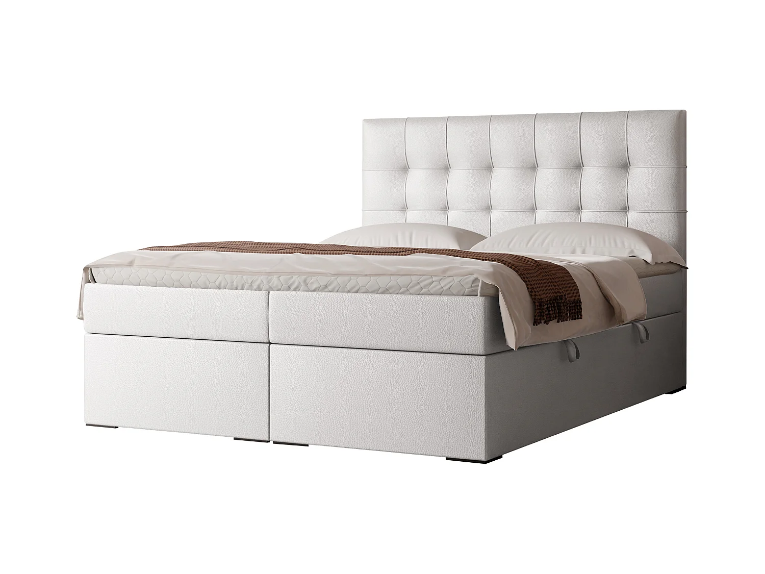 Lit continental rembourré avec surmatelas, blanc  - 140x200 - IMPERIAL