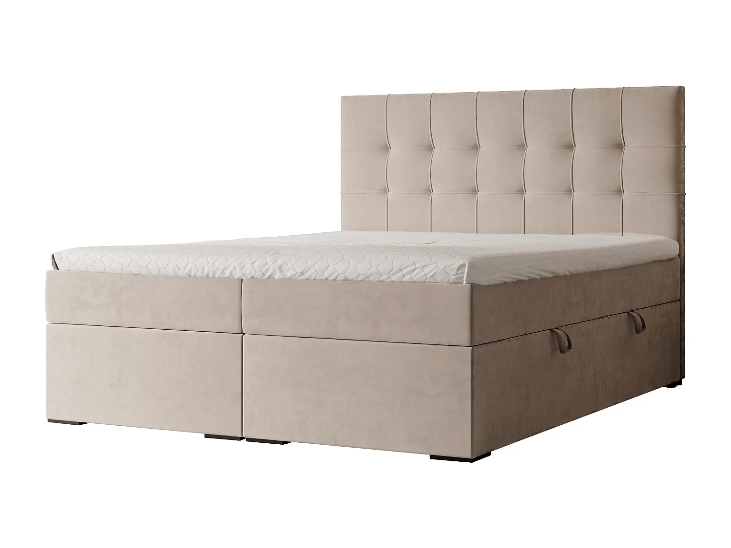 Lit continental rembourré avec surmatelas, beige - 160x200 - IMPERIAL