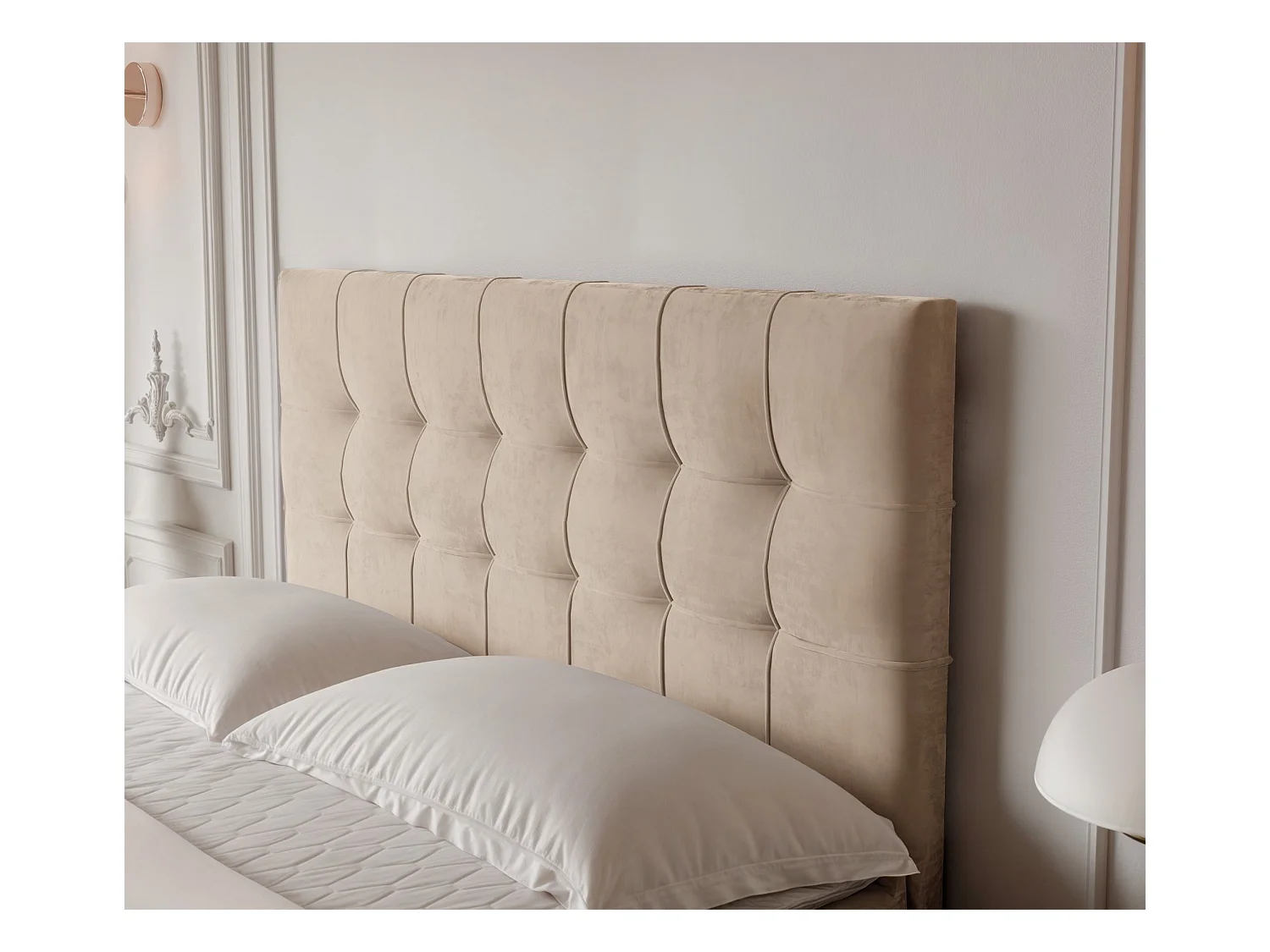 Lit continental rembourré avec surmatelas, crème - 120x200 - IMPERIAL