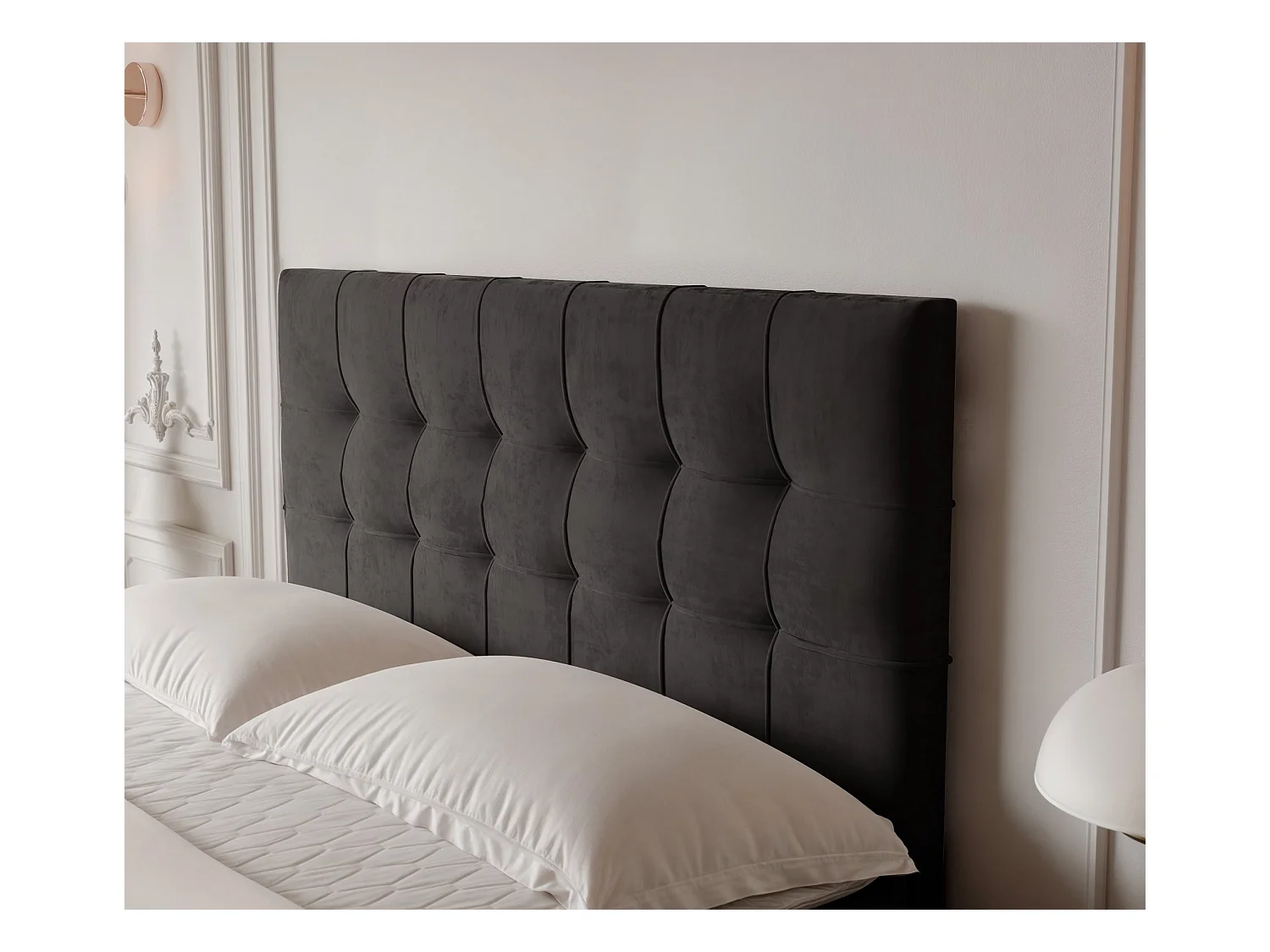 Lit continental rembourré avec surmatelas, noir - 120x200 - IMPERIAL