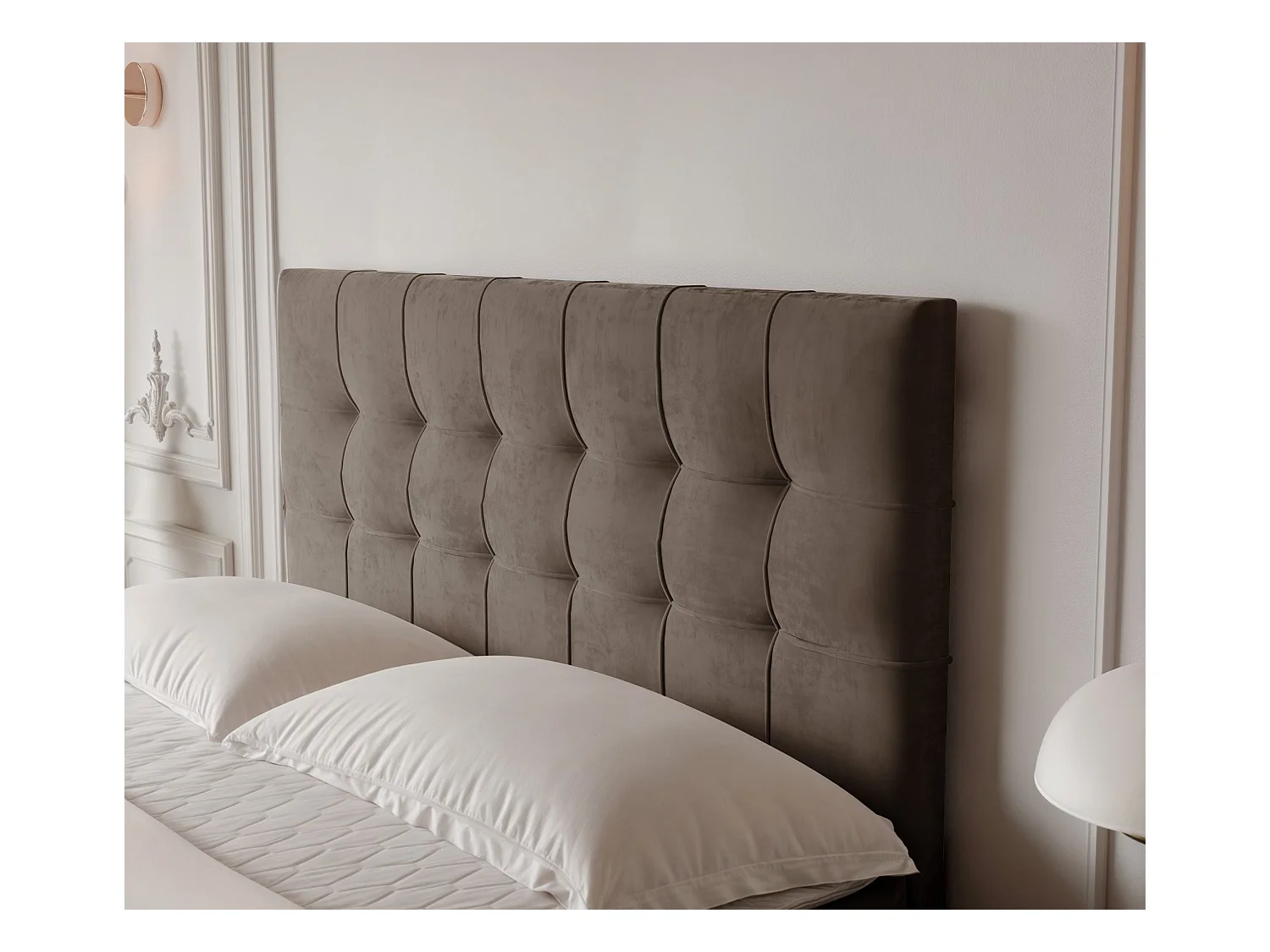 Lit continental rembourré avec surmatelas, marron - 180x200 - IMPERIAL