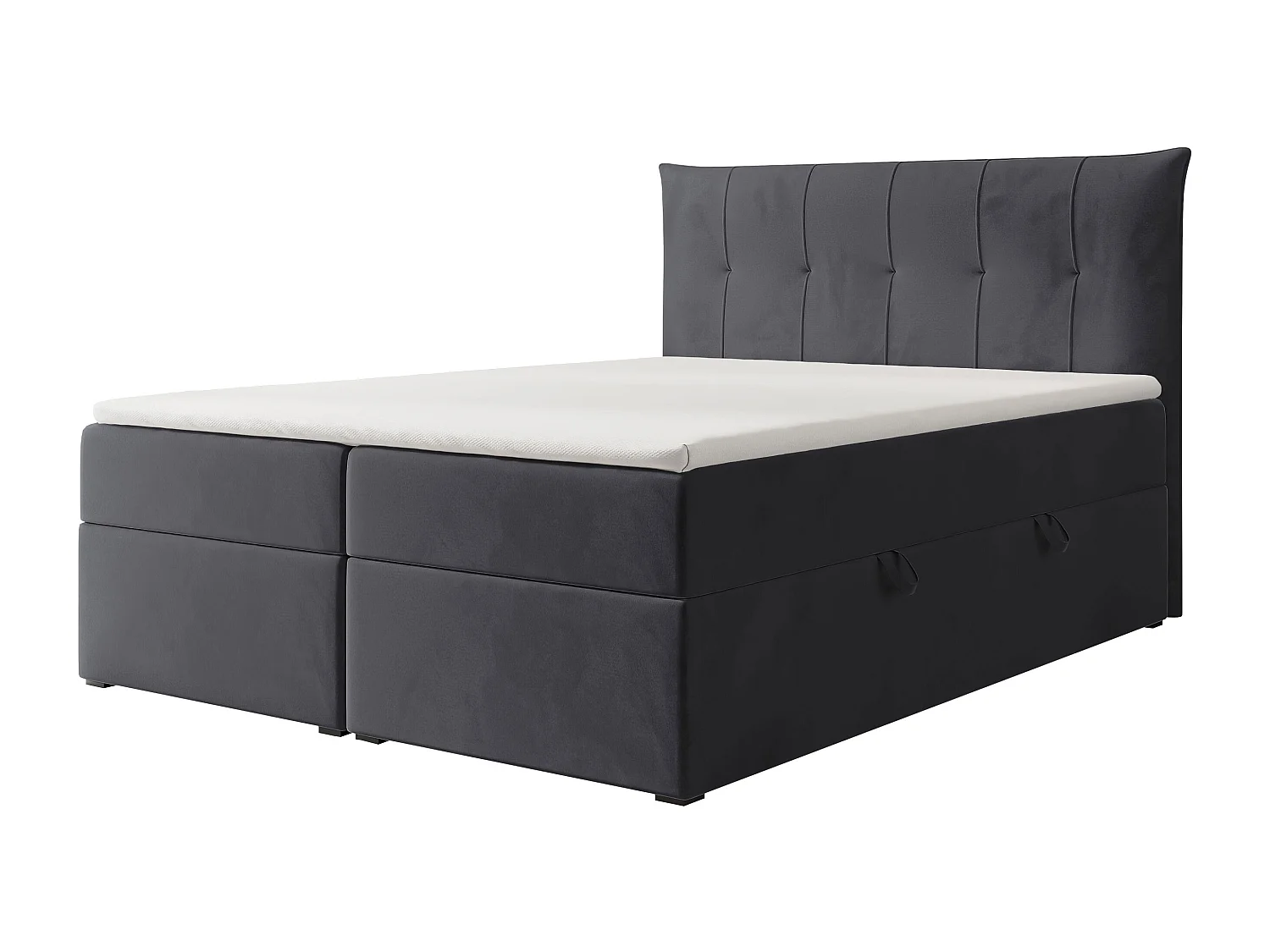 Lit continental rembourré avec surmatelas, gris anthracite - 180x200 - CHESTER