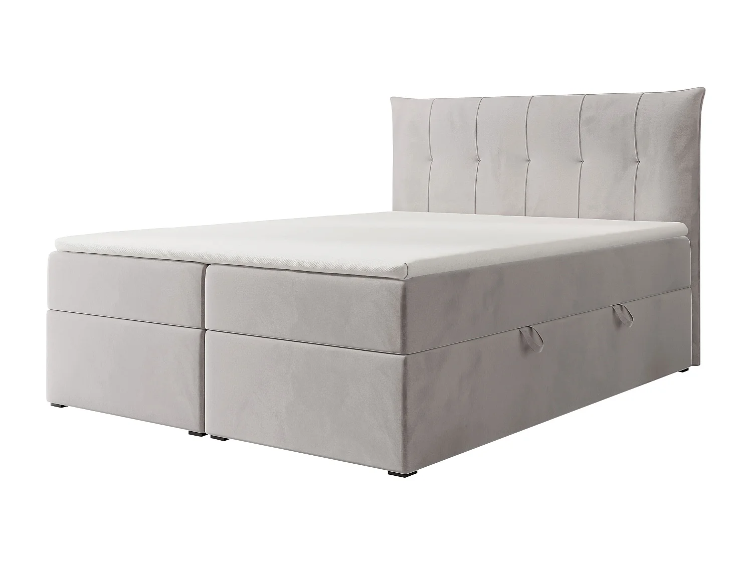 Lit continental rembourré avec surmatelas, gris - 160x200 - CHESTER