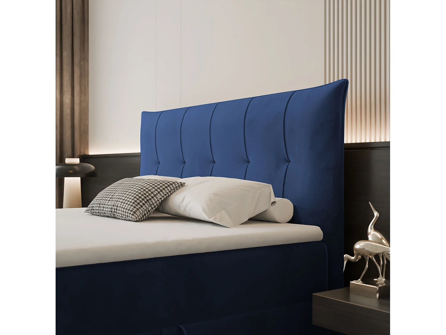 Lit continental rembourré avec surmatelas, bleu - 120x200 - CHESTER