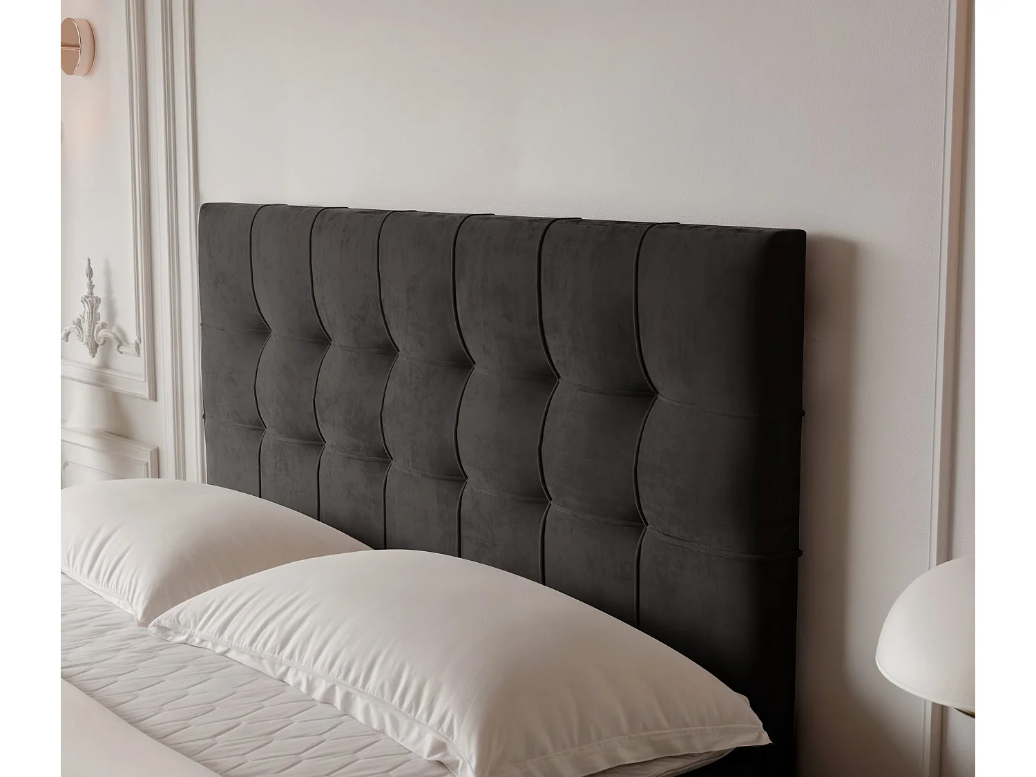 Lit continental rembourré avec surmatelas, noir - 200x200 - IMPERIAL