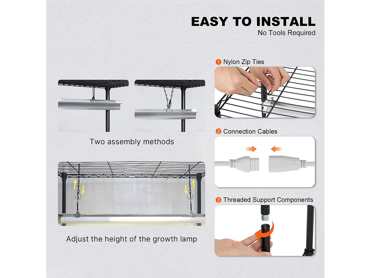 Plantenstandaard, SucceBuy Plantenstandaard met Kweeklampen, 4 Niveaus, 180W, 150 cm Hoge Plank