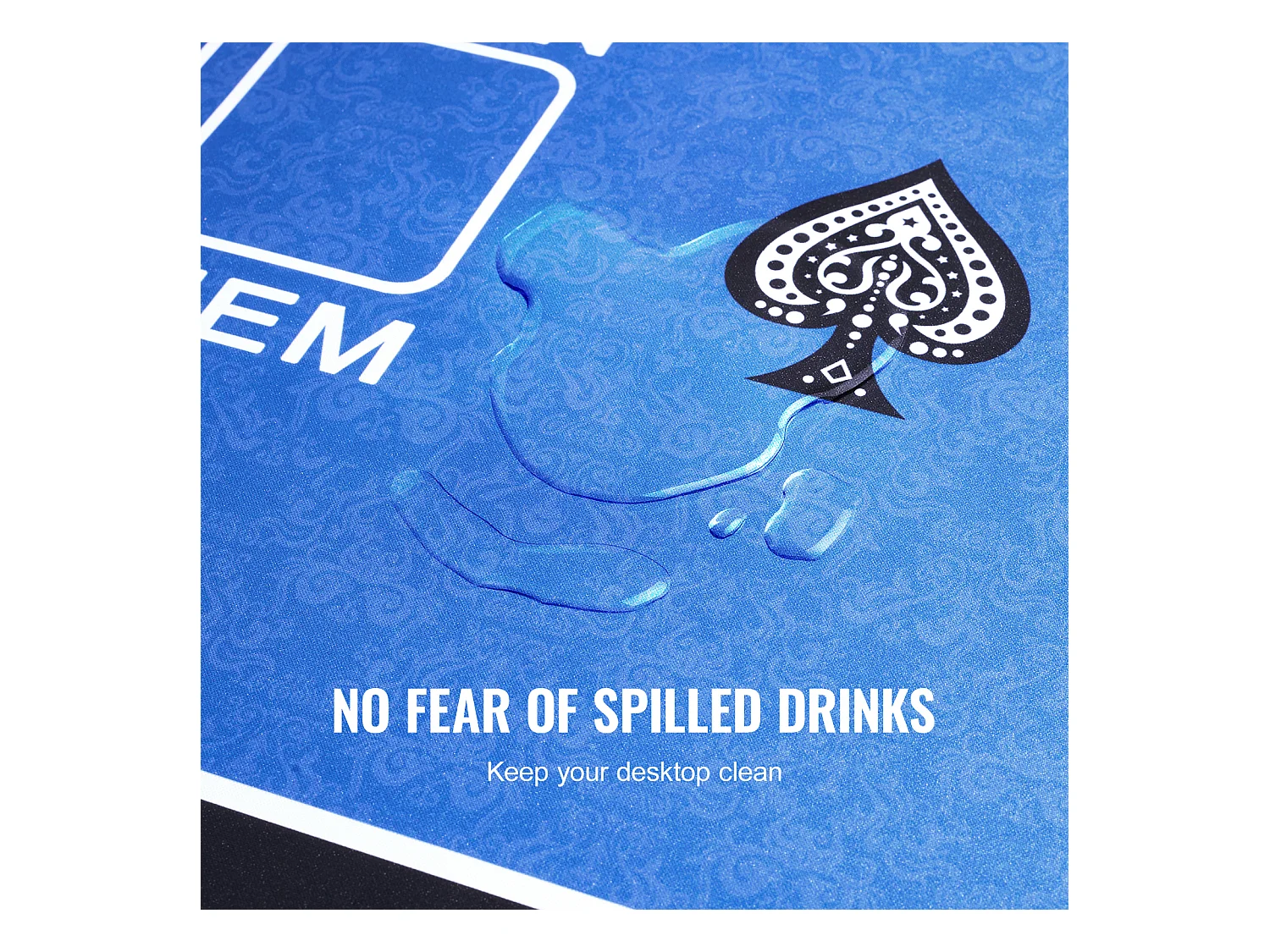 Table de Poker, SucceBuy Plateau de Table de Poker 180 x 90 cm, Plateau de Poker Rectangulaire avec Sac de Transport, Tapis de Poker Amovible pour Joueurs, Bleu