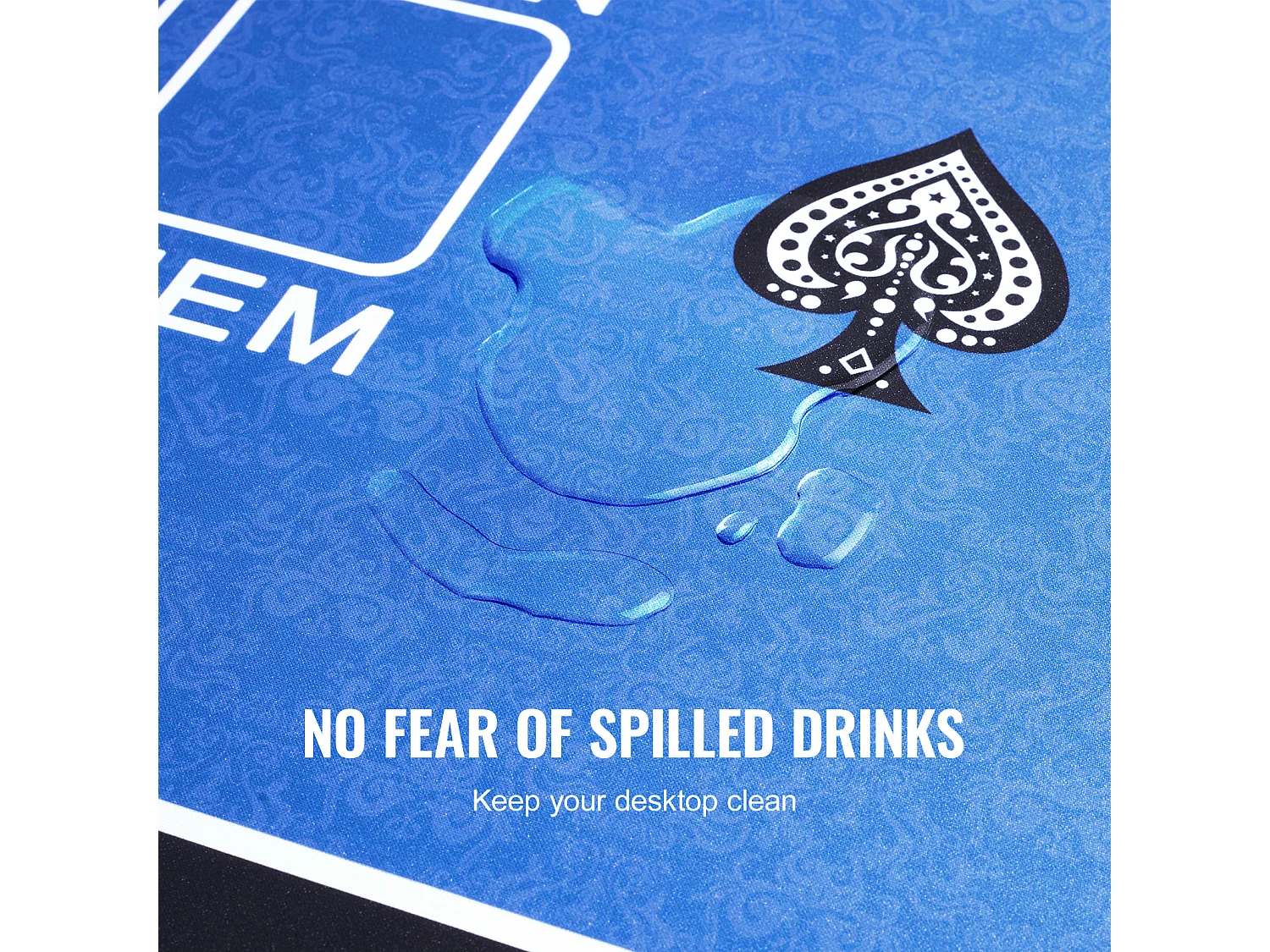 Table de Poker, SucceBuy Plateau de Table de Poker 180 x 90 cm, Plateau de Poker Rectangulaire avec Sac de Transport, Tapis de Poker Amovible pour Joueurs, Bleu