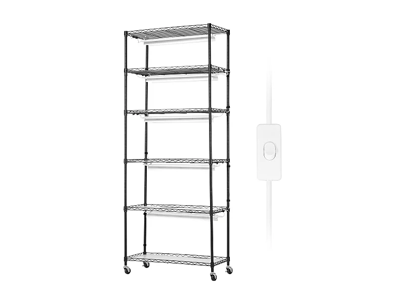 Soporte para Plantas SucceBuy DIY con Luces de Cultivo, 6 Niveles, 192 W, 180 cm de Altura