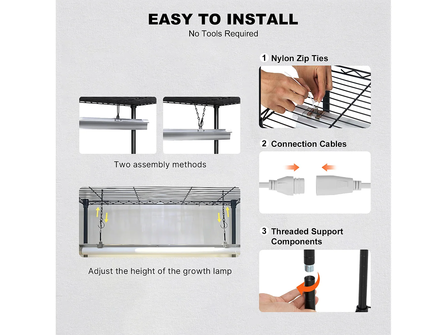 Support de Plante, SucceBuy Support pour Plantes DIY avec Lampes de Culture 6 Niveaux 192 W 180 cm de Hauteur