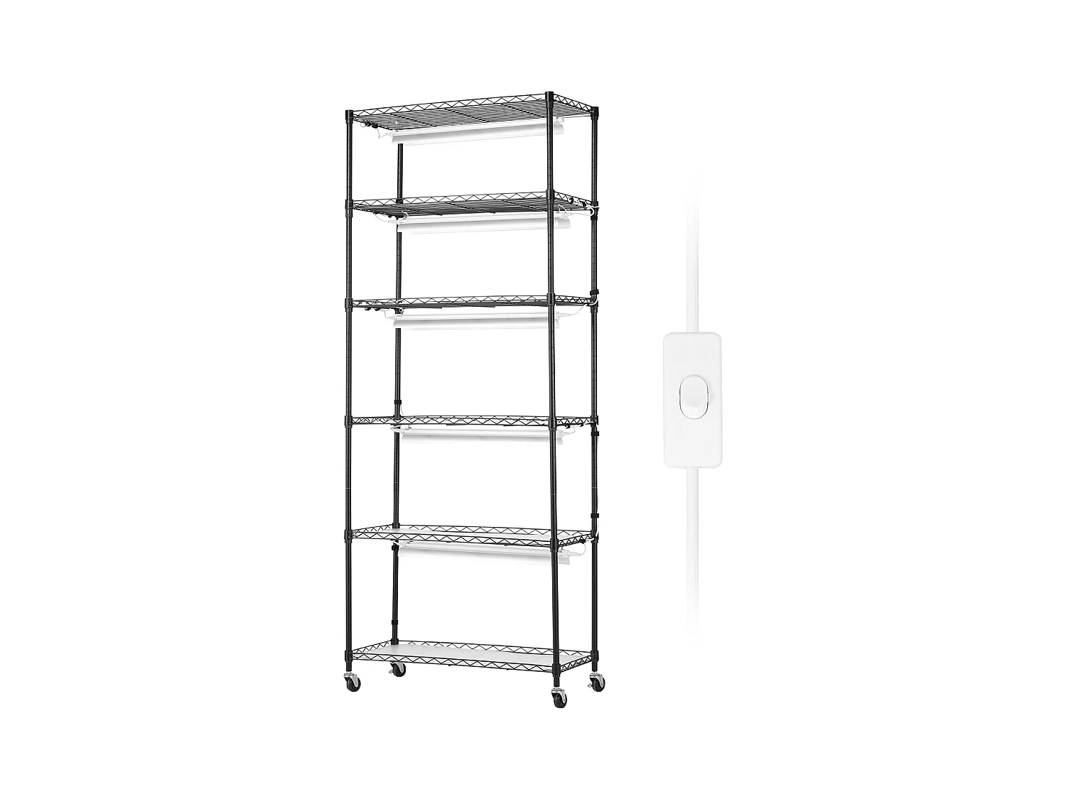 Pflanzenständer, SucceBuy DIY-Pflanzenständer mit Wachstumslichtern, 6 Ebenen, 192 W, 180 cm Höhe